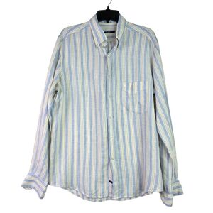 Pal Zileri Linen Classic Striped Button-Up Shirt